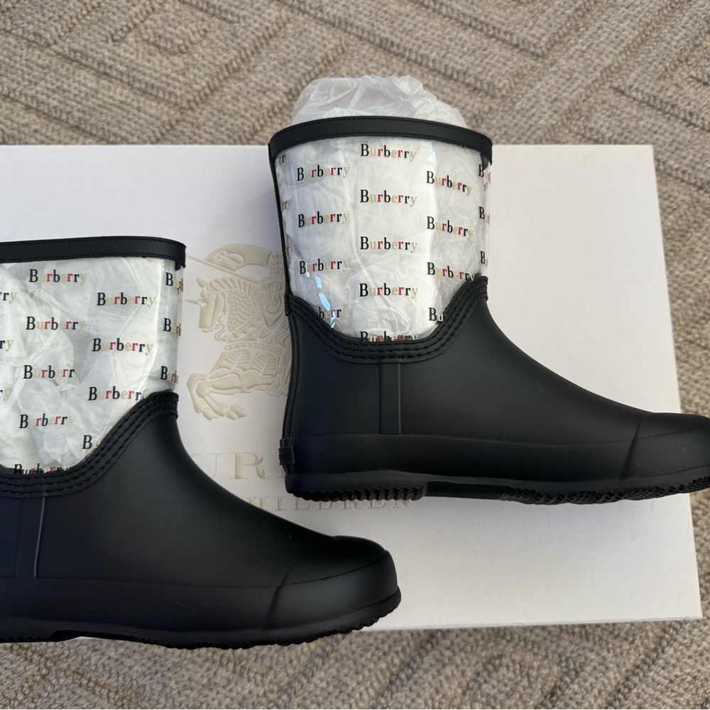 Burberry Frosty Logo Print Transparent Kids Boots